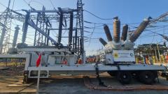 PLN UID RKR dan PLN MCTN Relokasi Gardu Induk Mobile 1x20 MVA dari Gresik ke Tandun Rokan Hulu